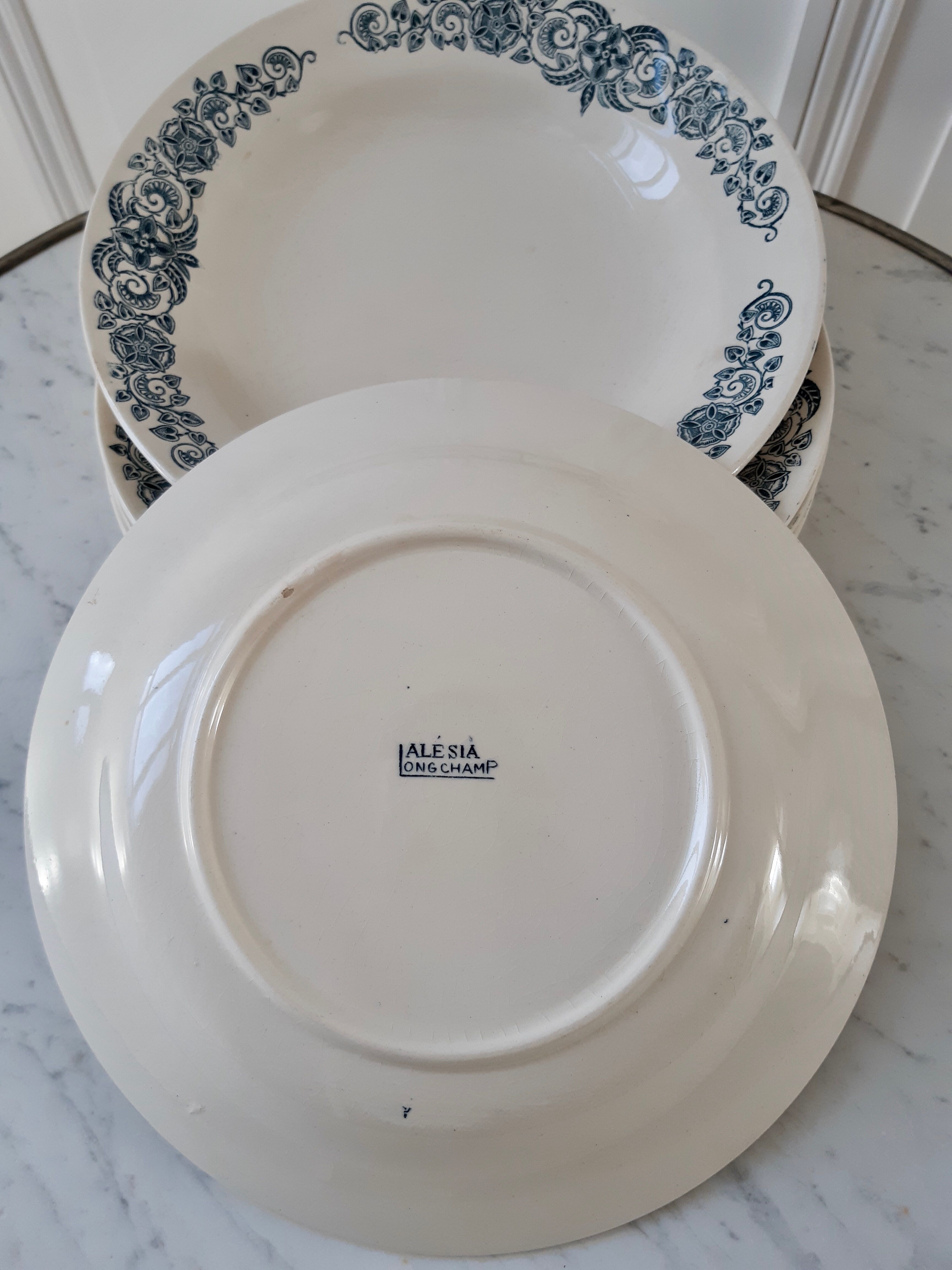 Lot de 5 assiettes creuses Terre de fer, Alésia Longchamp