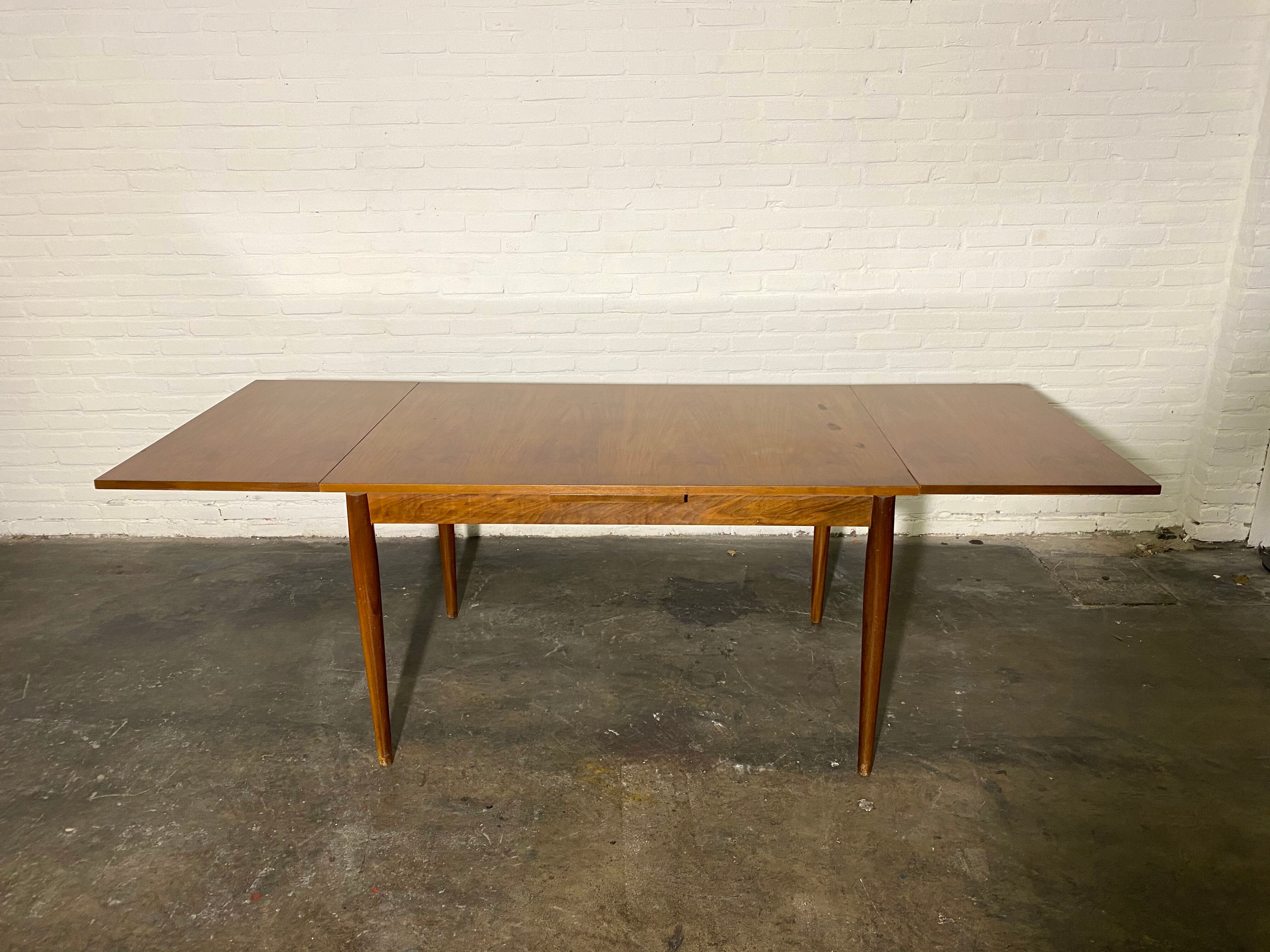 Vintage teak square extendable  dining table designed and manufactured by lübke,  1960s