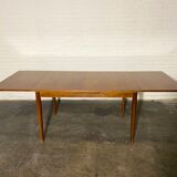 Vintage teak square extendable  dining table designed and manufactured by lübke,  1960s