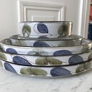 Set of trundle dishes in Niderviller sandstone model "Plum" 70s