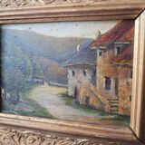 Oil on cardboard with frame