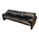 Maralunga 3-seater sofa in black leather by Vico Magistretti for Cassina