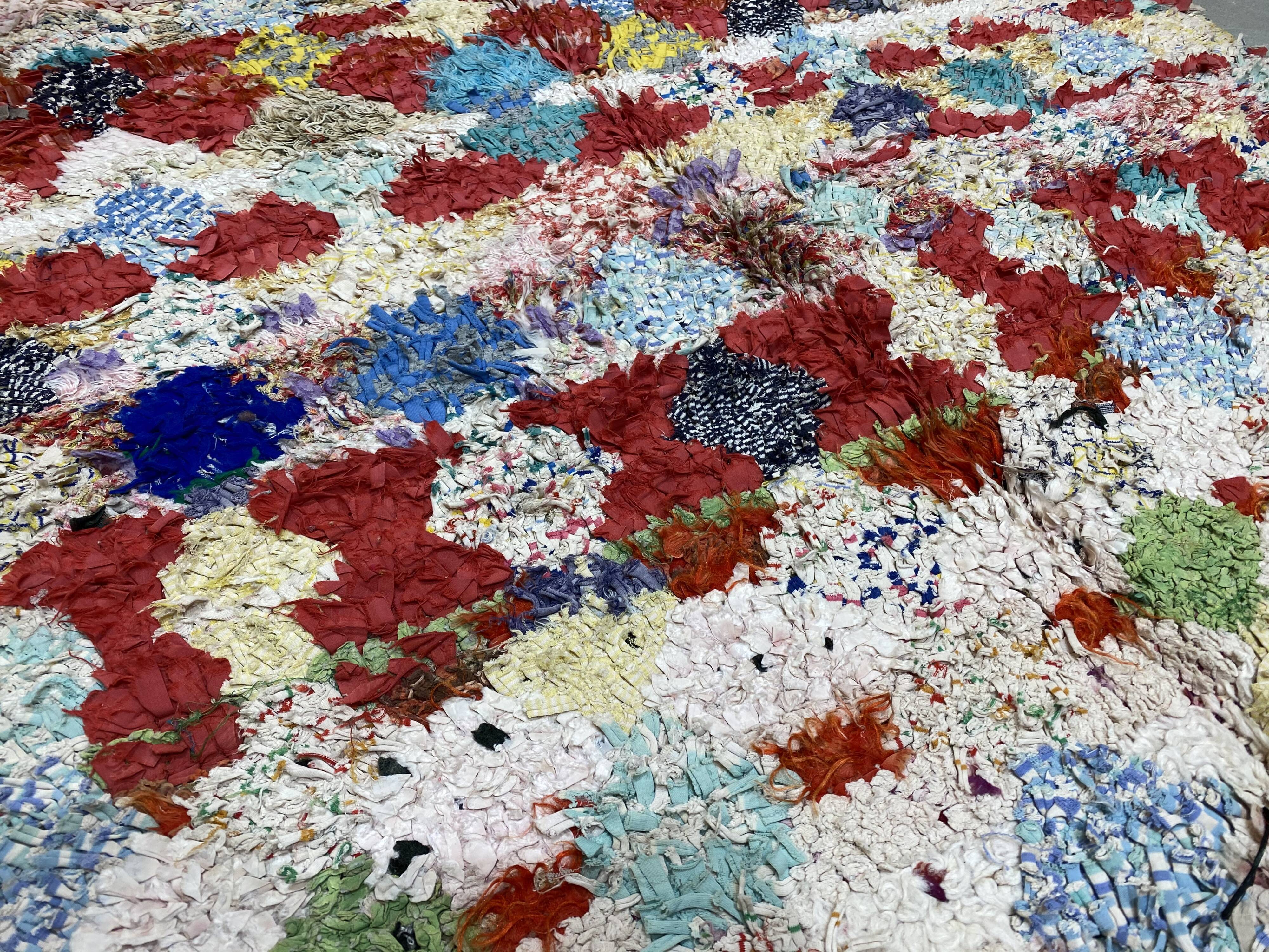 COLORED BOUCHEROUITE FABRIC RUG 118x226cm