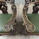 Pair of corner armchairs in carved wood, 19th century