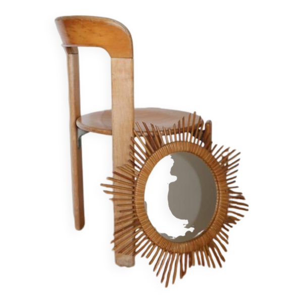 Miroir rotin étoile 550mm