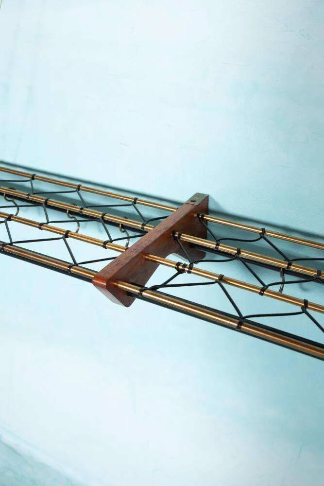 Vintage Swedish teak coat rack from the 1960s.