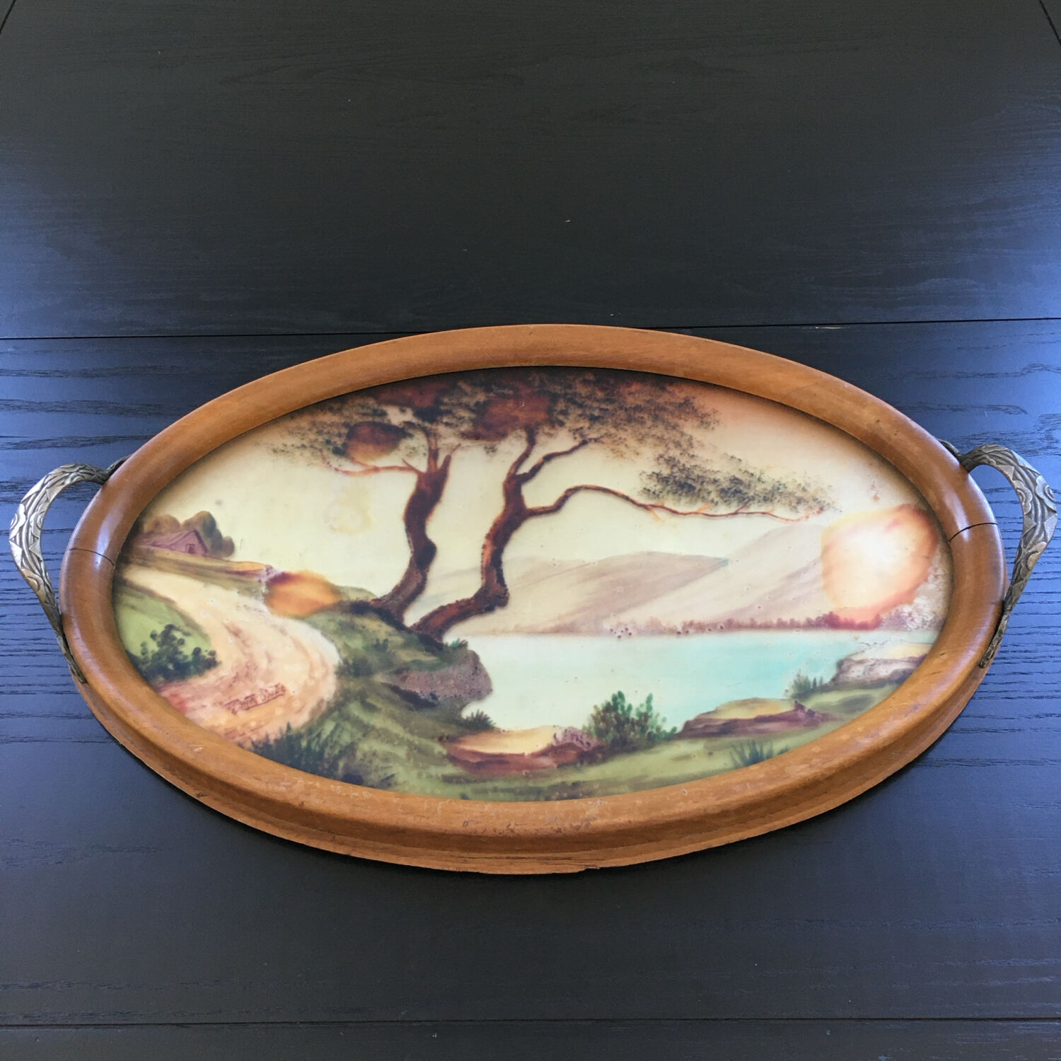 Art Deco plateau signed