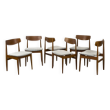 Chaises de salle à manger en teck et laine par Casala, années 1960, lot de 6