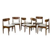 Chaises de salle à manger en teck et laine par Casala, années 1960, lot de 6