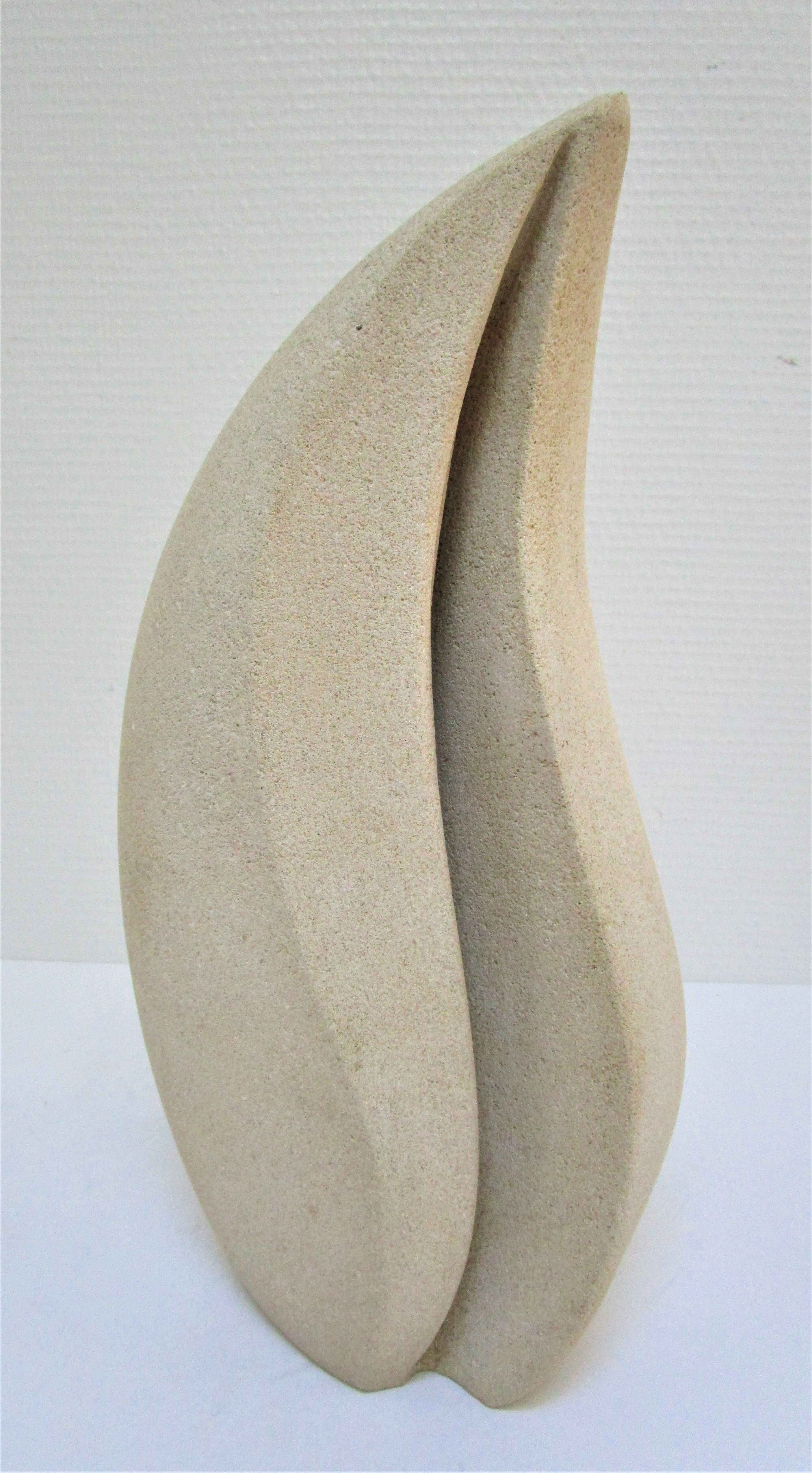 XL lamp in carved stone Arsène Galisson 80s height 40 cm