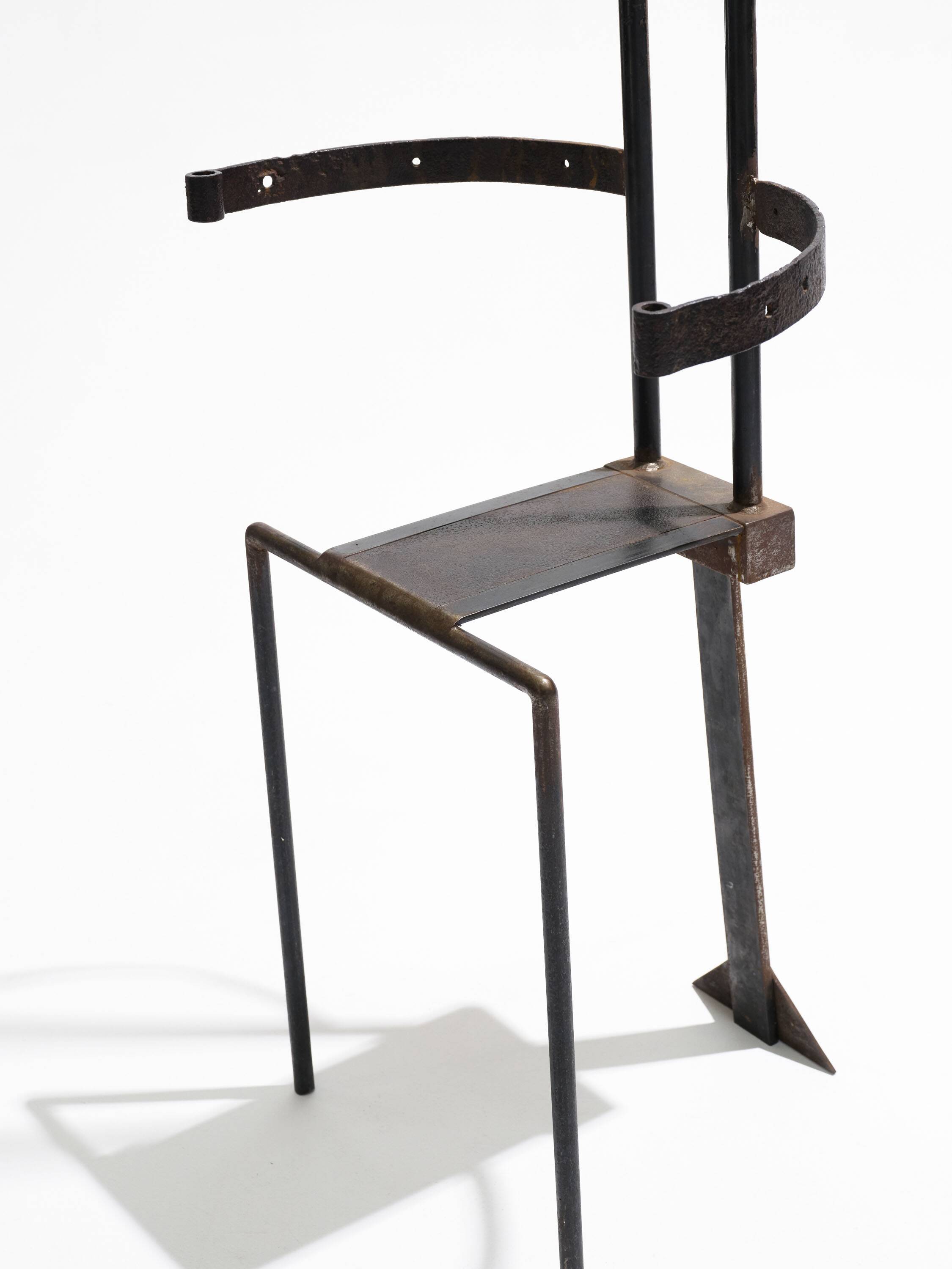 Sculptural steel chair, 1980s