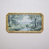 Vintage gold horizontal frame printed deer