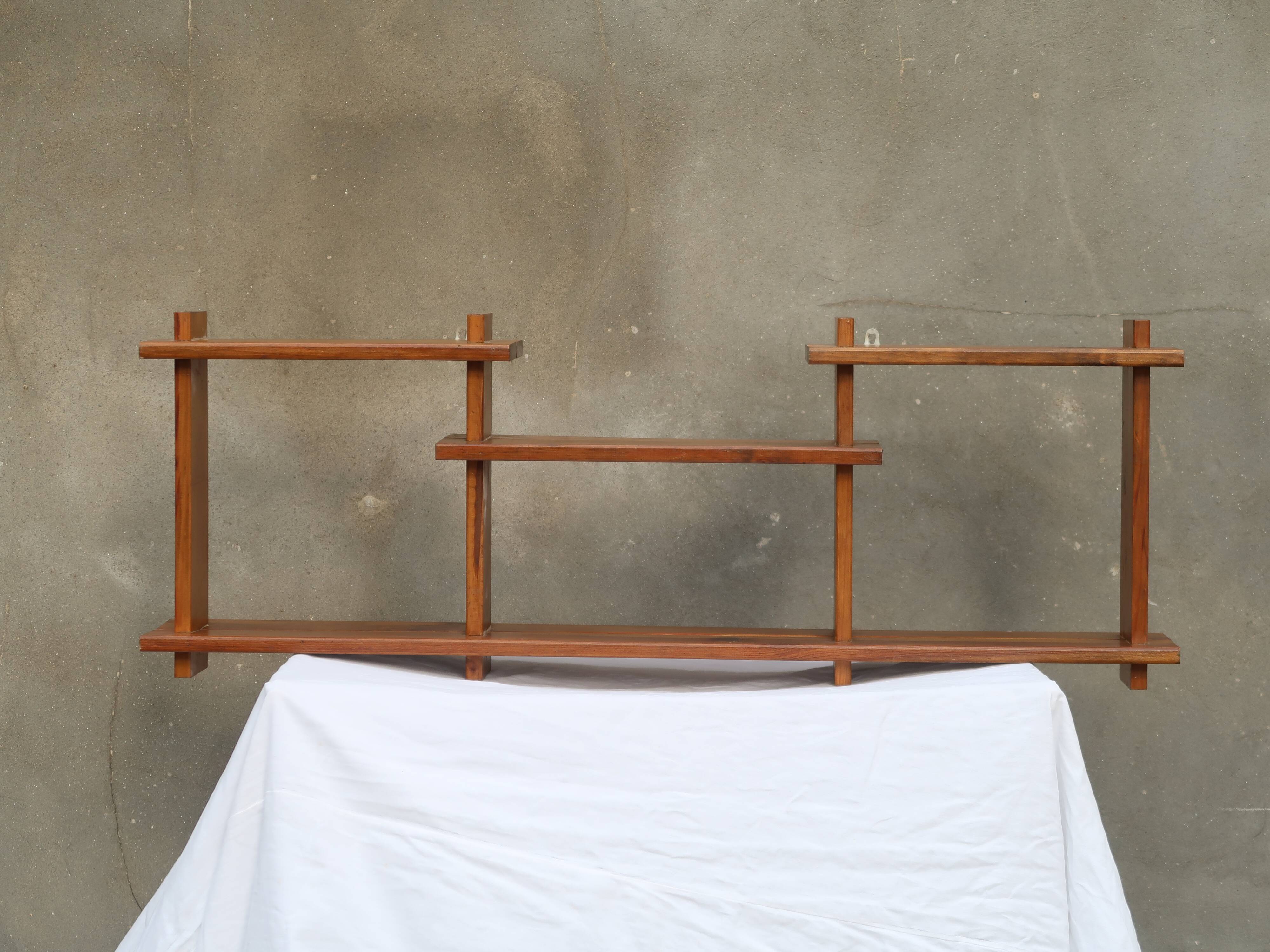 Vintage solid pine wall shelf