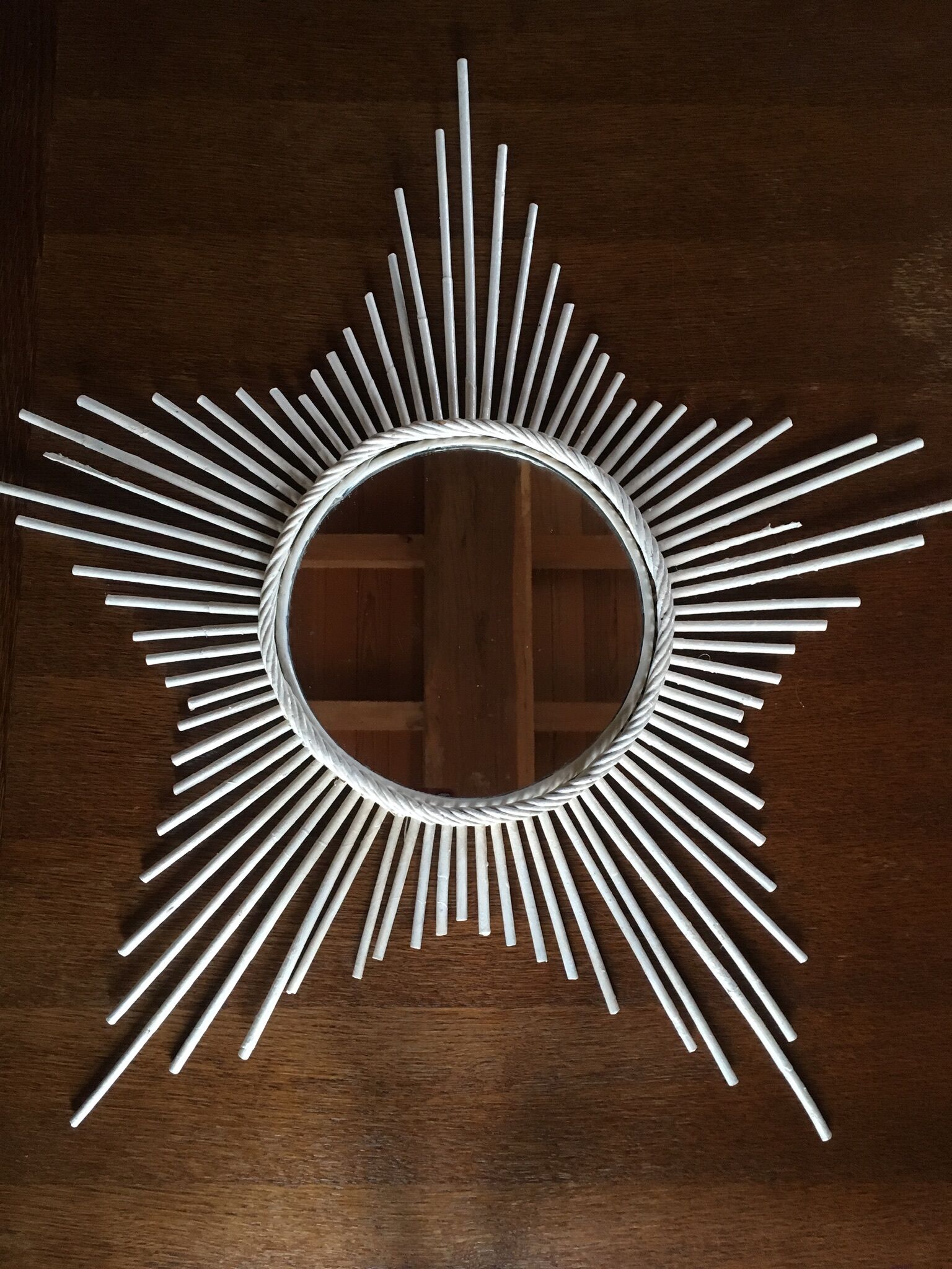 Sun vintage 70 cm braided rattan mirror