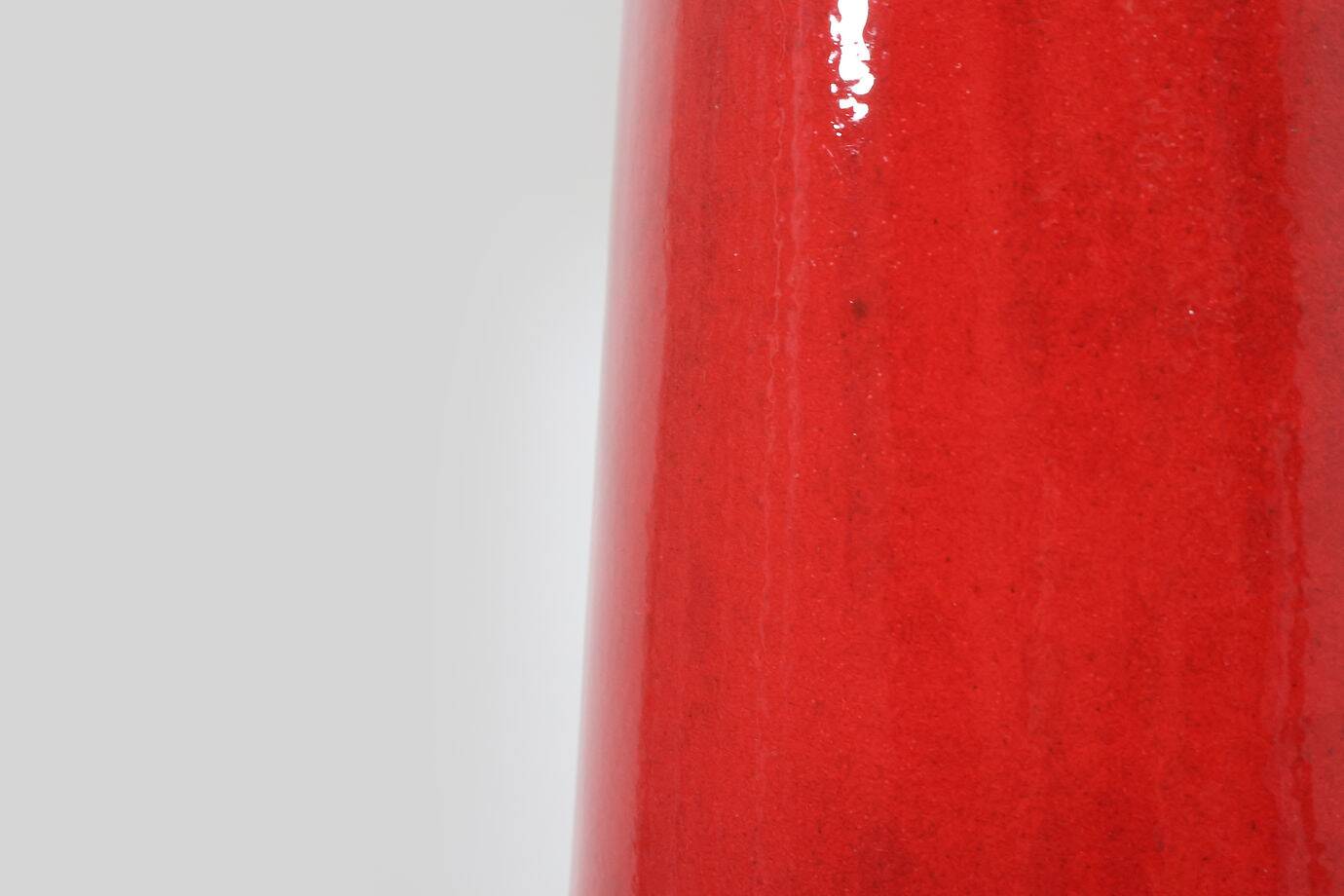 Lampadaire vintage en céramique rouge
