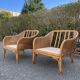 Paire de fauteuils en rotin et cannage