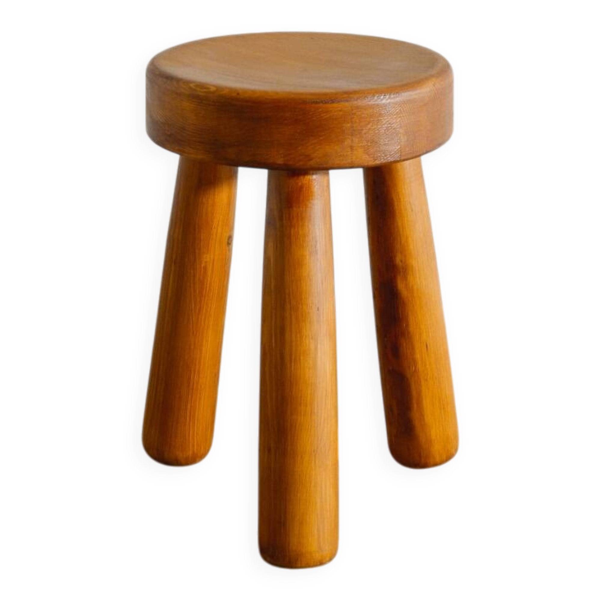 Vintage Swedish Wooden Tripod Low Stool