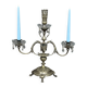 Chandelier. Silvered bronze, crystal.