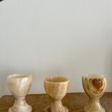 Trio of onyx egg cups