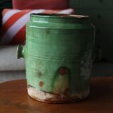 Old green glazed pot