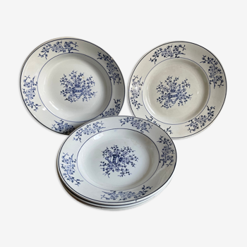 Lot d’assiettes Terre de Fer St Amand numérotées (4 creuses et une assiette plate)