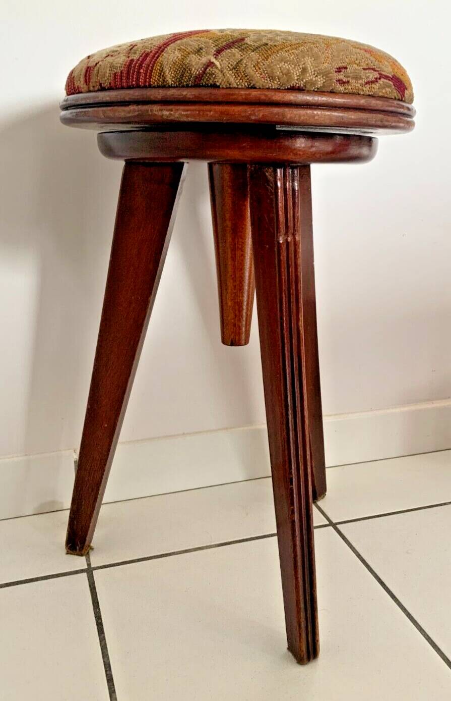 Tabouret de Piano Bijoutier Horloger Adjustable Vintage 1960