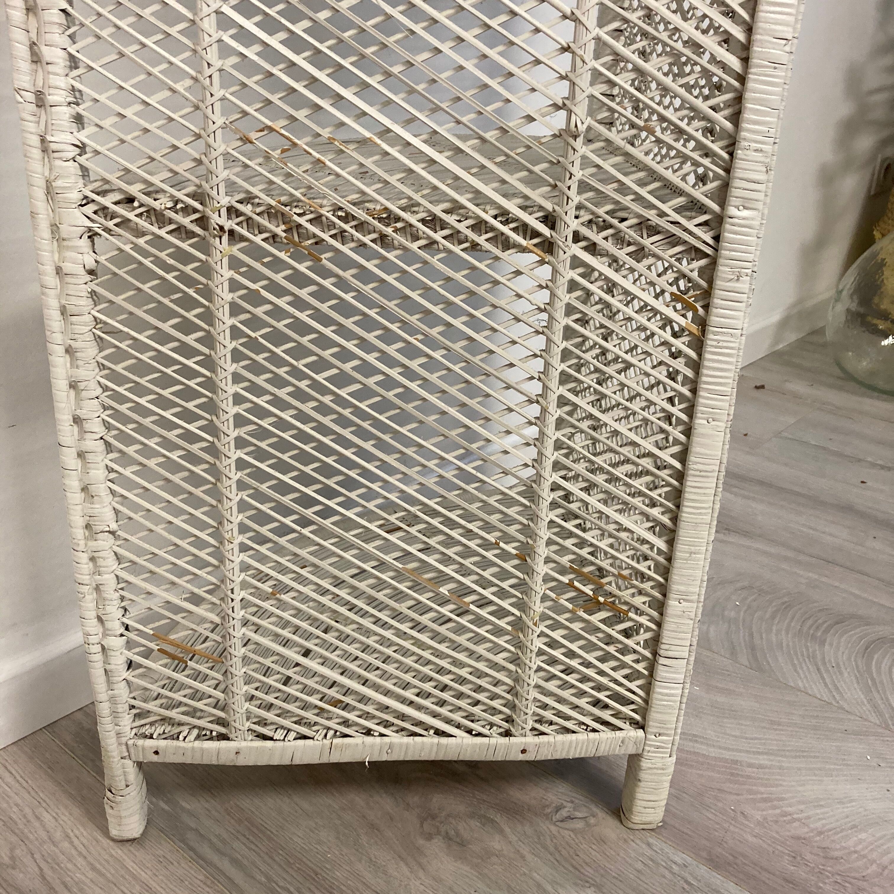 Vintage rattan corner shelf