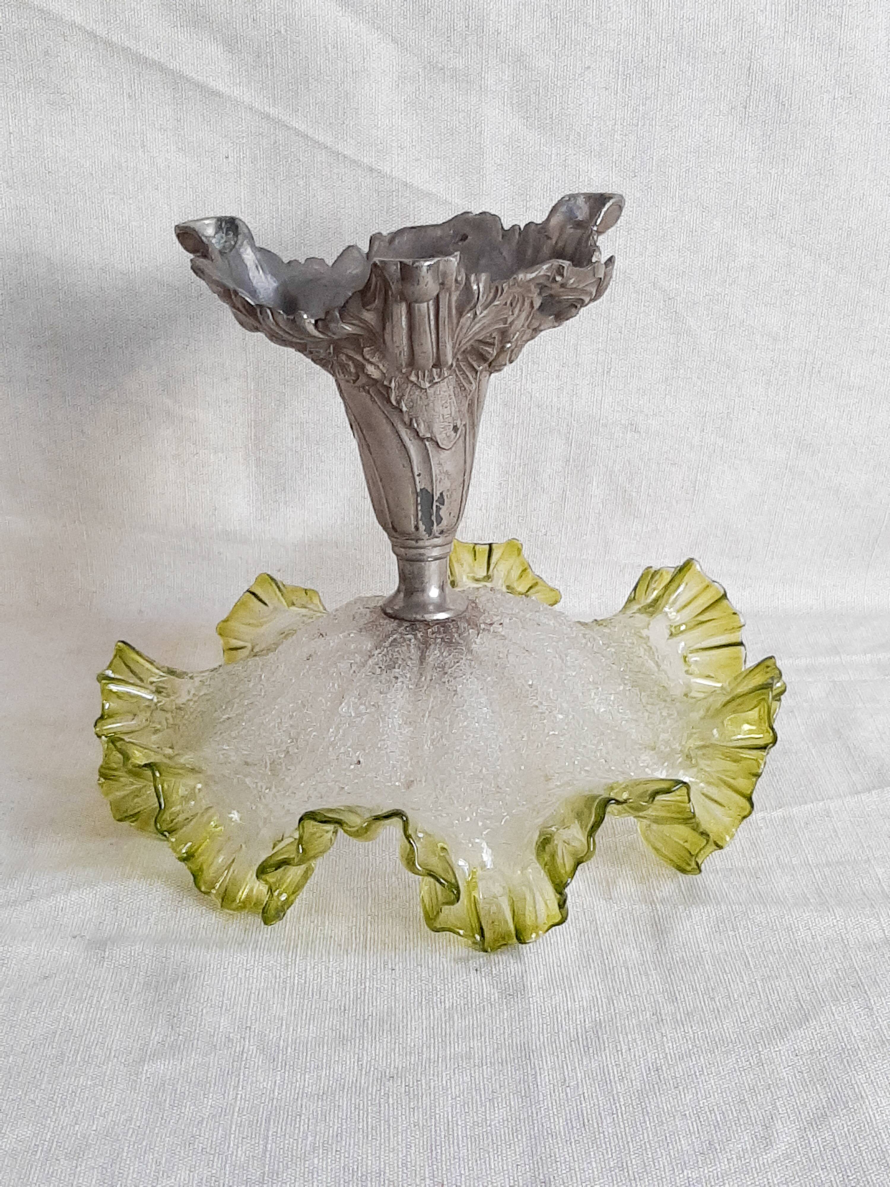 Glass bowl and Art Nouveau regulator