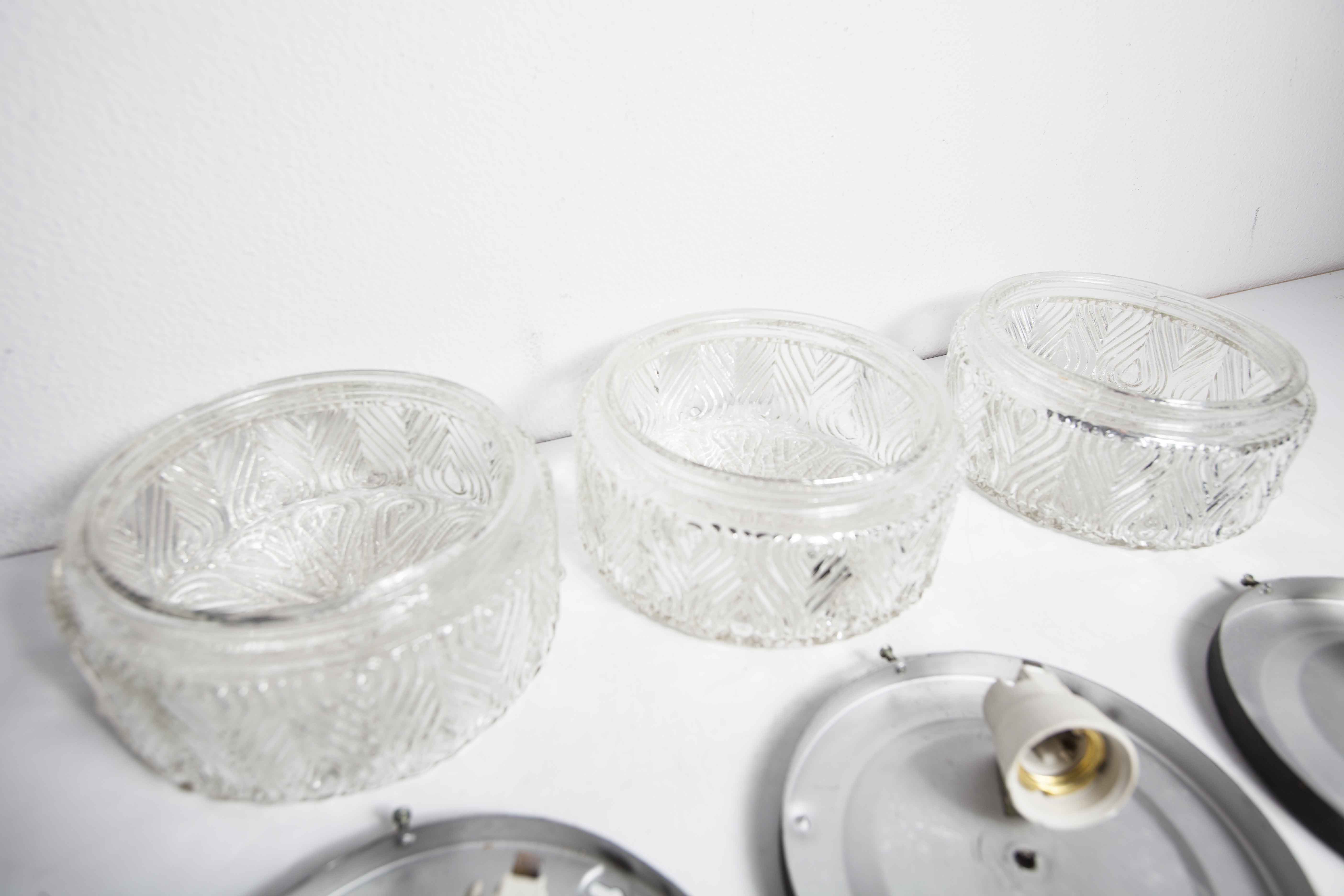 Set of 3 glass ceiling lamps 60