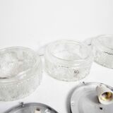 Set of 3 glass ceiling lamps 60