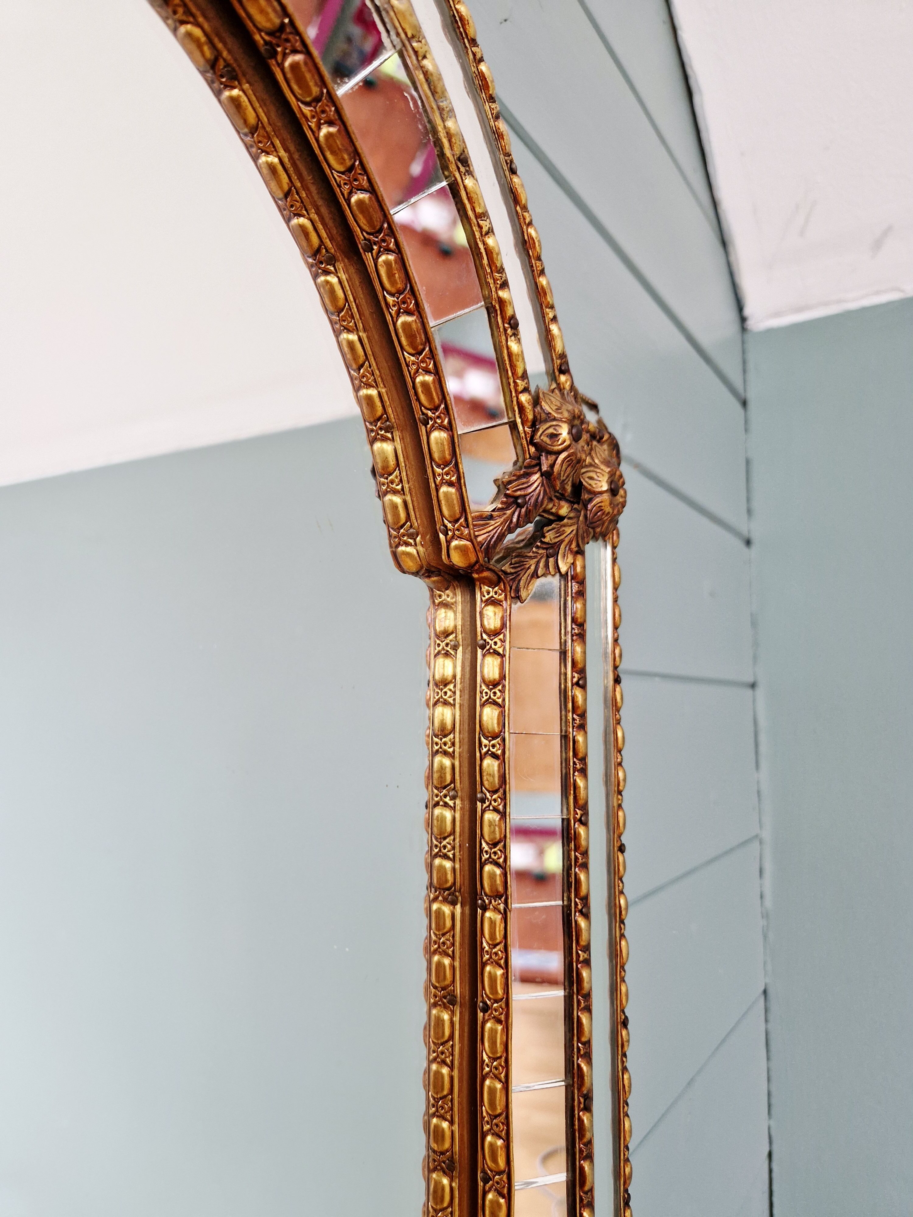 Grand miroir de style Hollywood Regency, Espagne, 1970-80