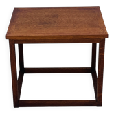 Brutalist side table in solid oak