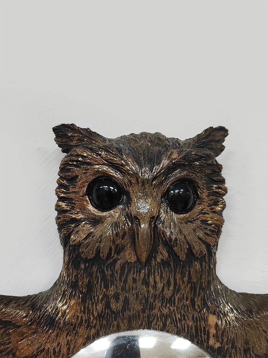 Miroir hibou convexe vintage français des années 60