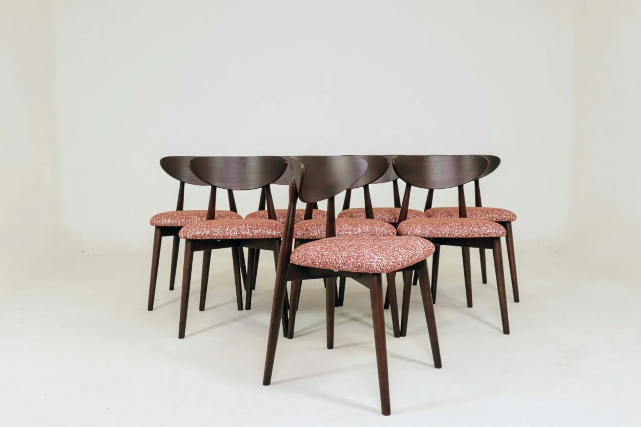 Dining chair set of 8 red crab