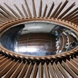 Large vintage mirror chaty vallauris 80 cm, sun, witch's eye