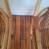 Pair of vintage rattan armchairs