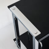 Vintage Hi-Fi furniture in lacquered wood and chrome iron, Spain, 1980