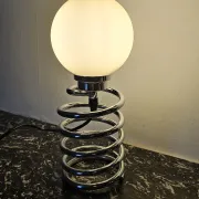 Table lamp "Spiral" Space Age style in chrome steel – 1990s