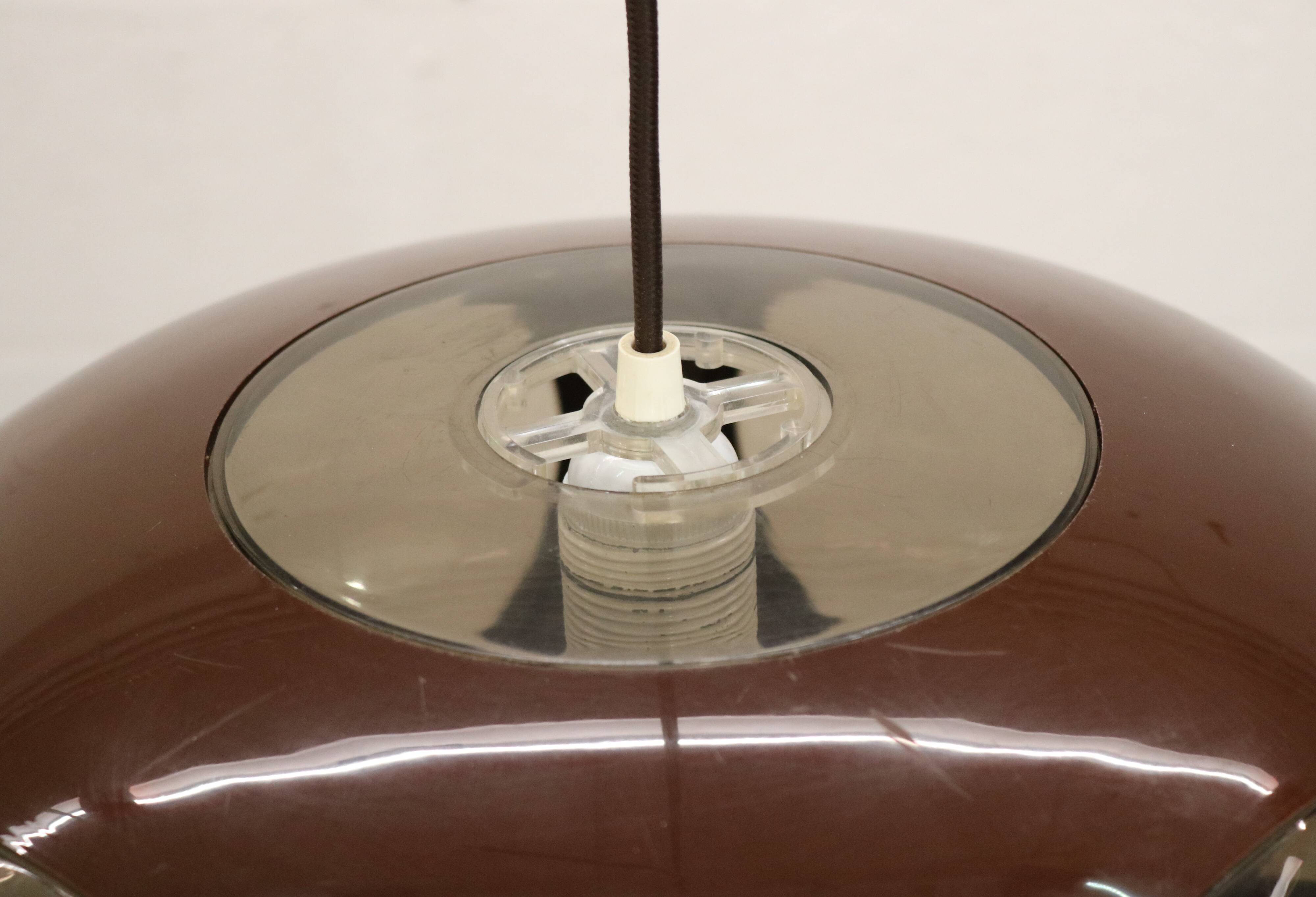 Space age bug eye ufo lamp *** Massive Belgium *** chocolat brown colour **