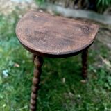 Solid wood tripod farmhouse stool
