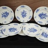 Set of 8 flat plates in earthenware by Boch Frères La Louvière "Rohdia"
