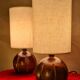 Paire de lampes boules en bois de style scandinave