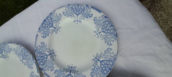 6 assiettes plates en faïence K G Lunéville modèle Mauresque diam 22 cm