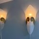 Pair of glass and metal wall lights AGE, 1980s, Italy