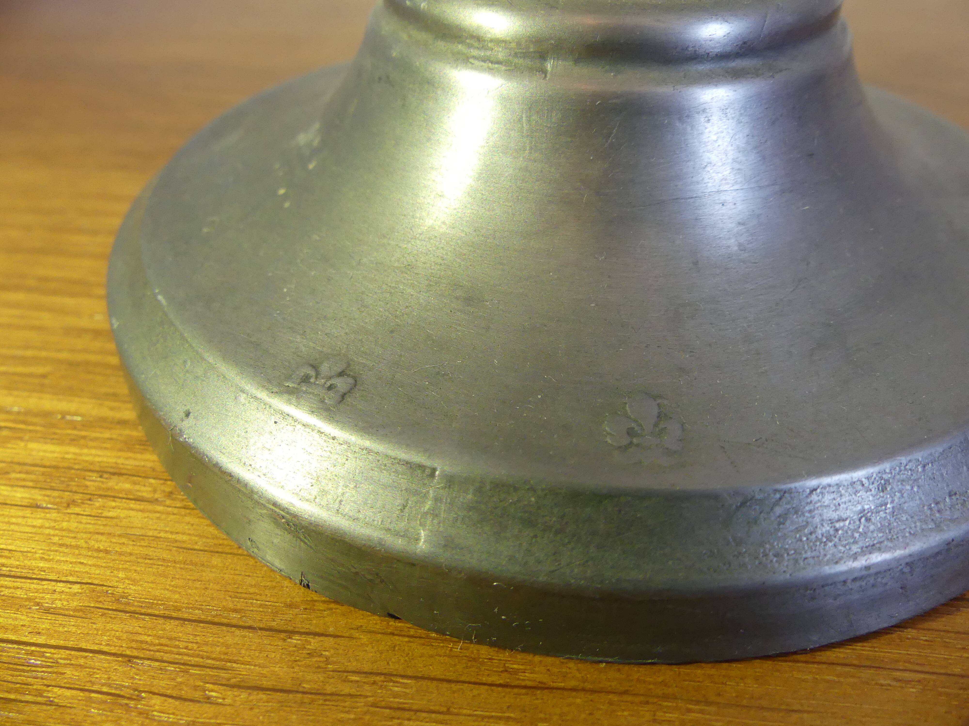 Pewter candle holder