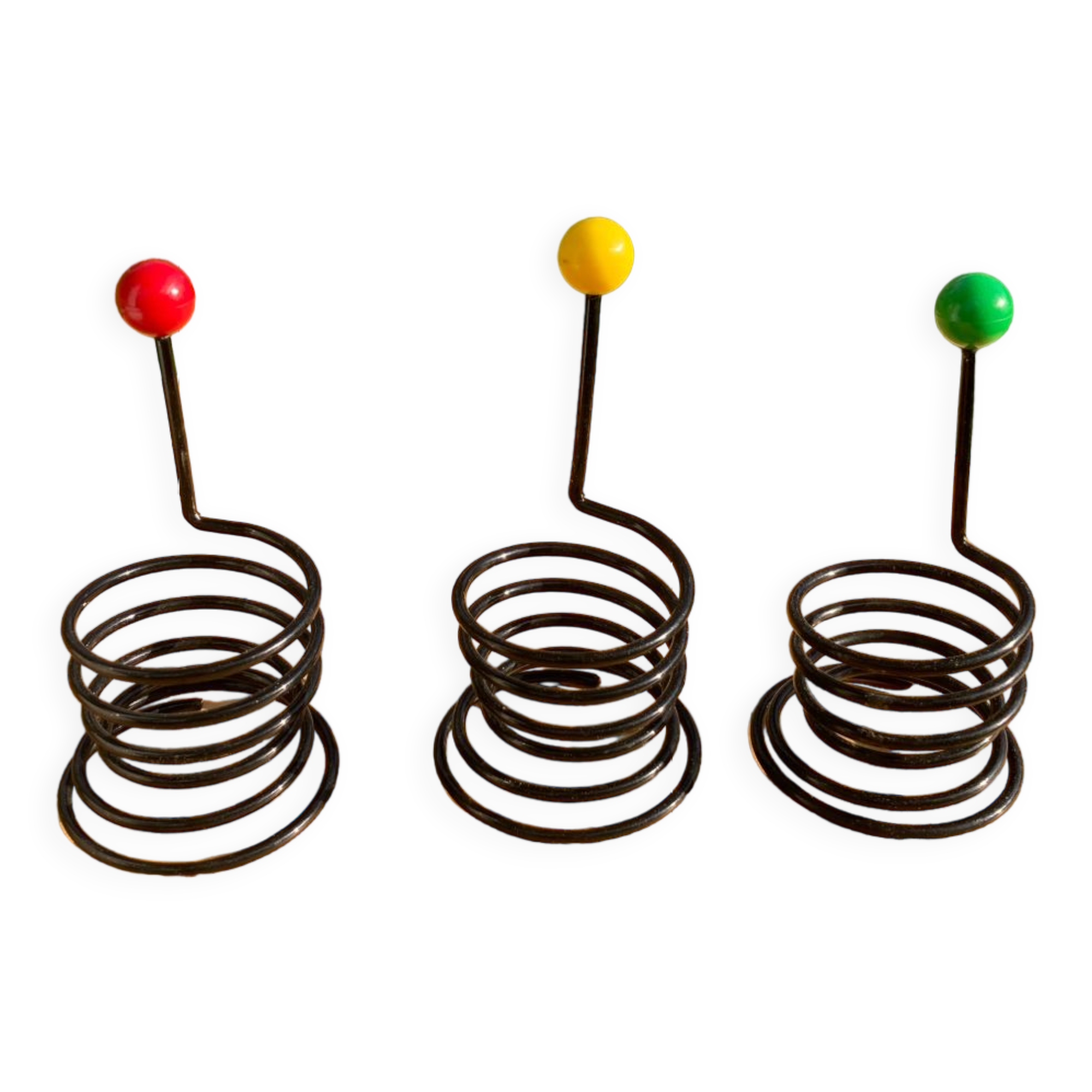 3 black scoubidou cockerels 80s spirit Memphis