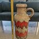 Vase vintage Scheurich poterie ouest-allemande LoRa Zig-Zag Fat Lava, 1970