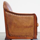 Fauteuil Art Déco en peau de mouton, unique, majestueux et confortable