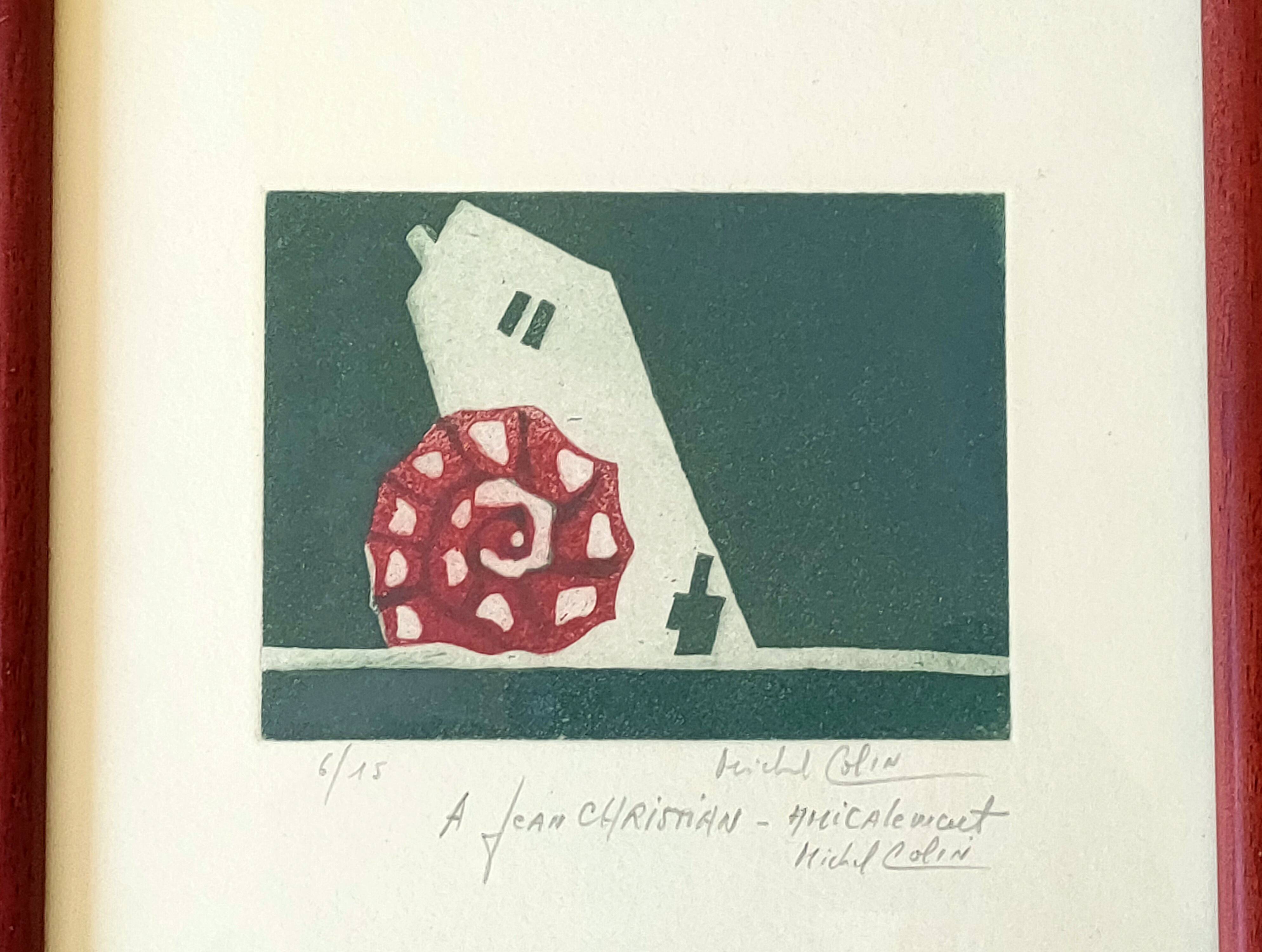 Painting by Michel COLIN (1934) Lithograph No. 6/15 Abstract composition 1970