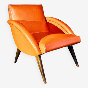 Caramel armchair from the 70s